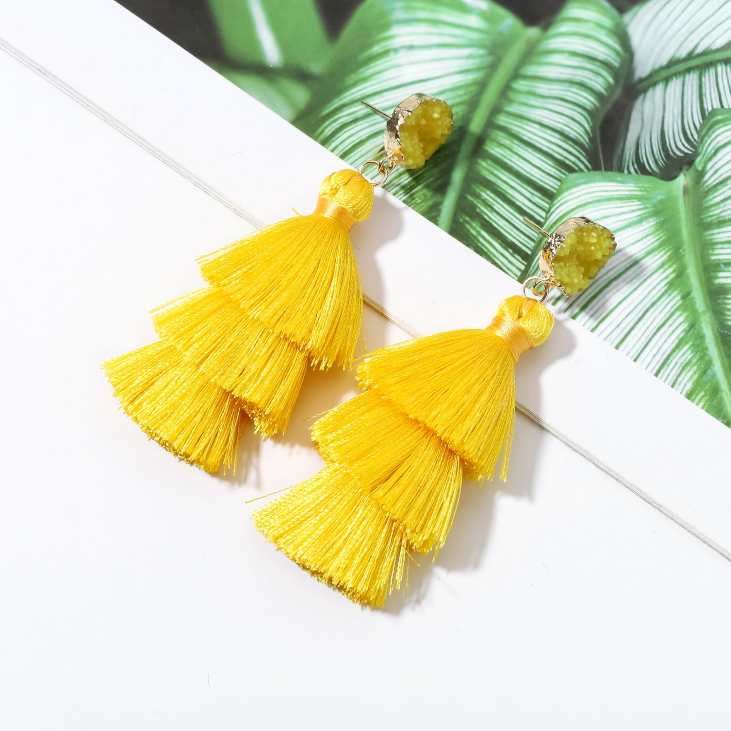 Jewels Galaxy Earrings : Buy Jewels Galaxy Yellow Exclusive Edition Gold  Plated Thread Tassel Earrings Online | Nykaa Fashion.